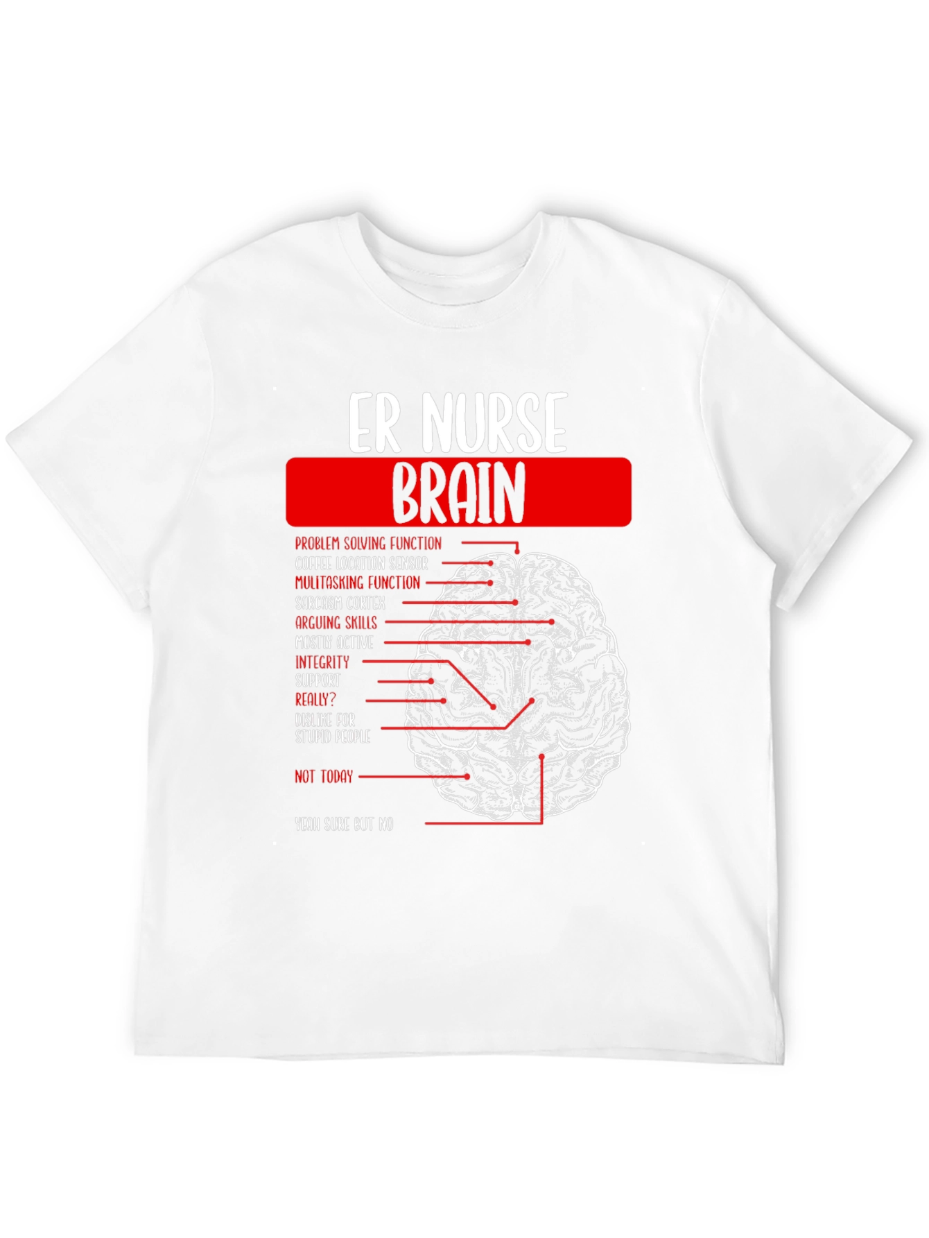 ER Nurse Brain Anatomy T-Shirt