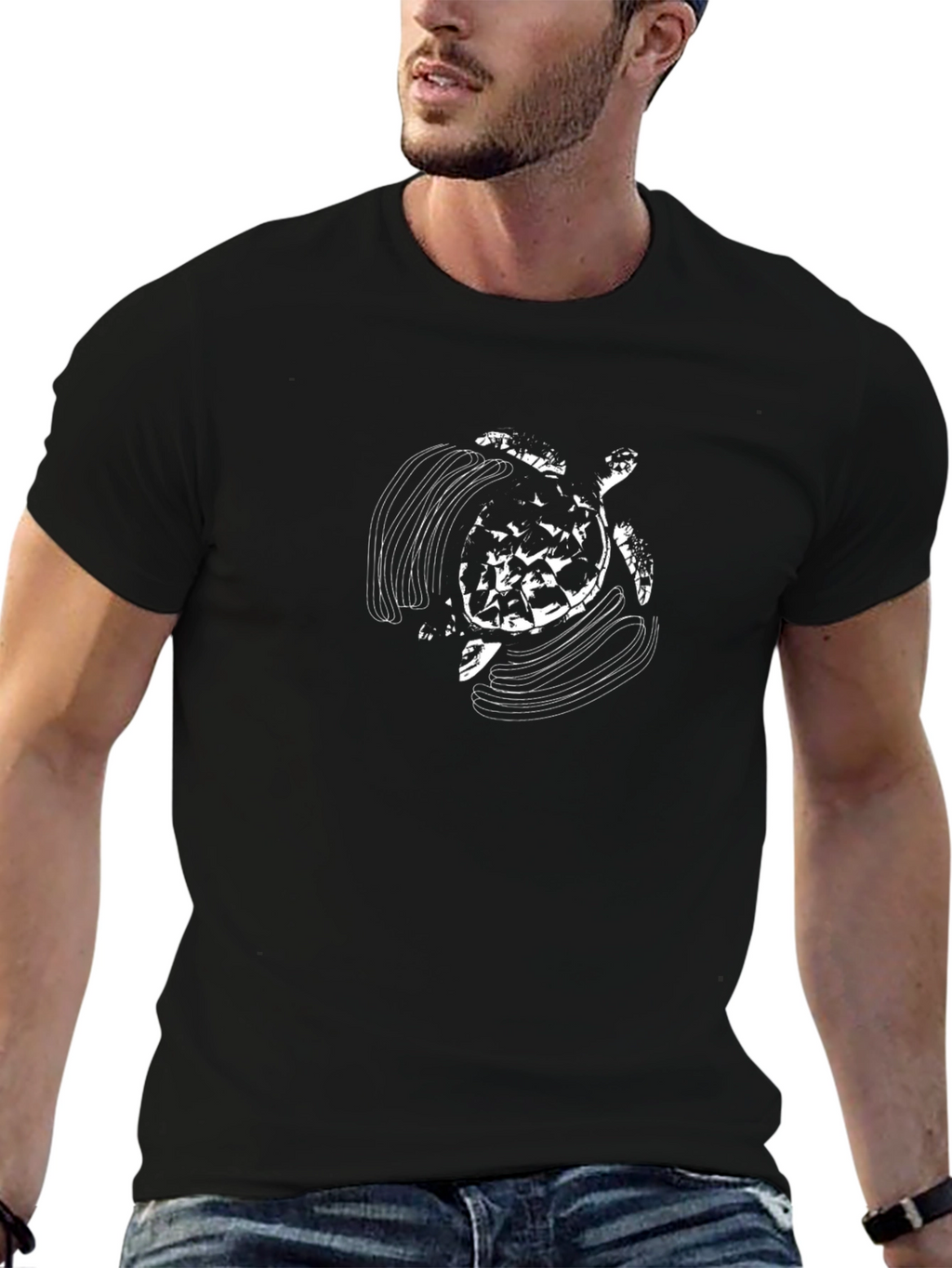 Turtle Graphic Black T-Shirt