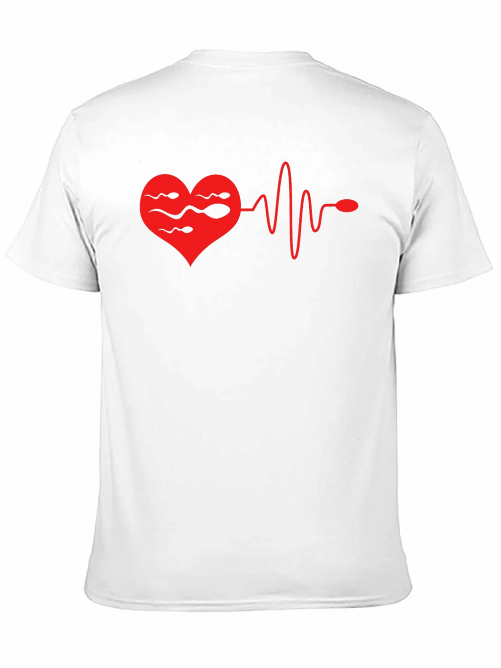 Heartbeat Sperm Mens Black T-Shirt