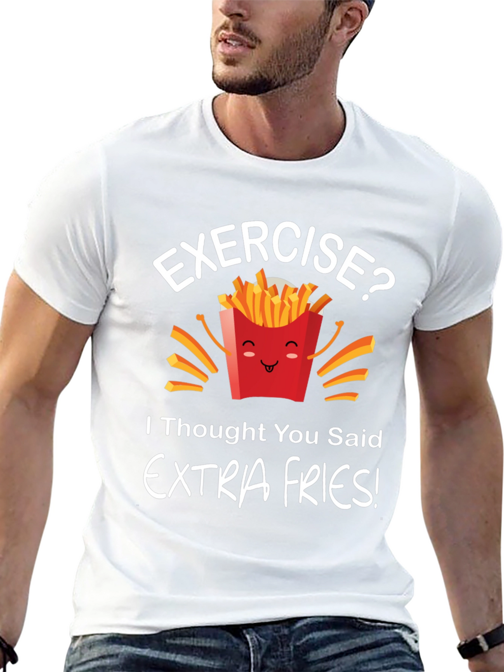 Funny Extra Fries Graphic T-Shirt - Unisex