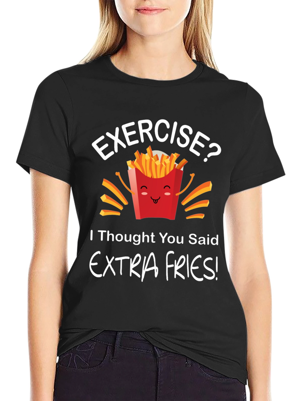 Funny Extra Fries Graphic T-Shirt - Unisex