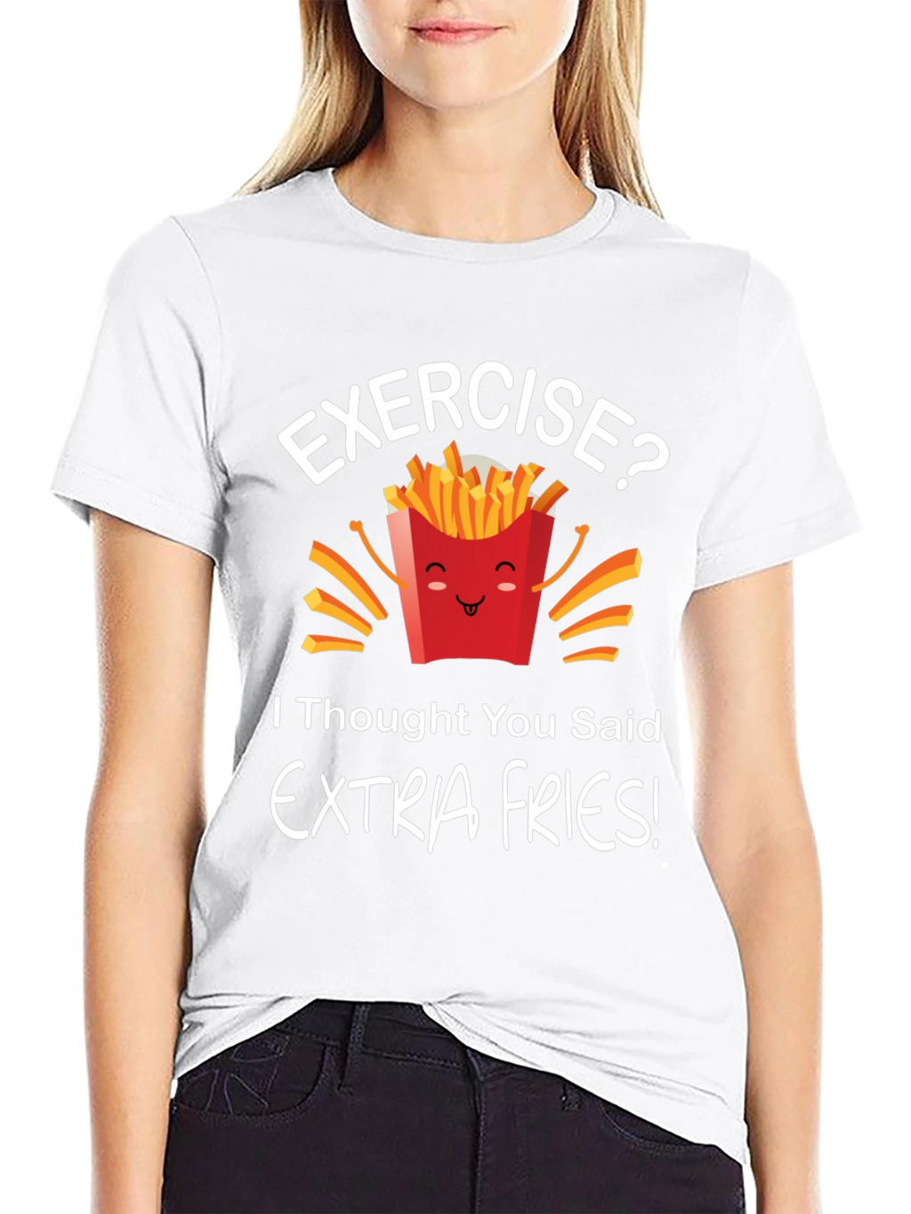 Funny Extra Fries Graphic T-Shirt - Unisex