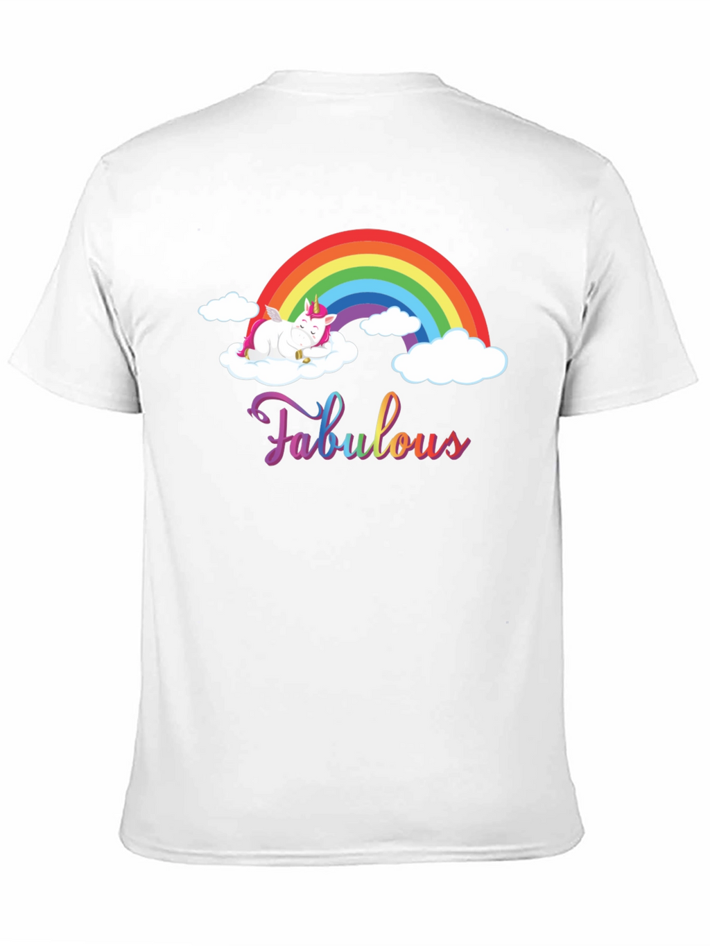 Fabulous Unicorn Rainbow Black T-Shirt