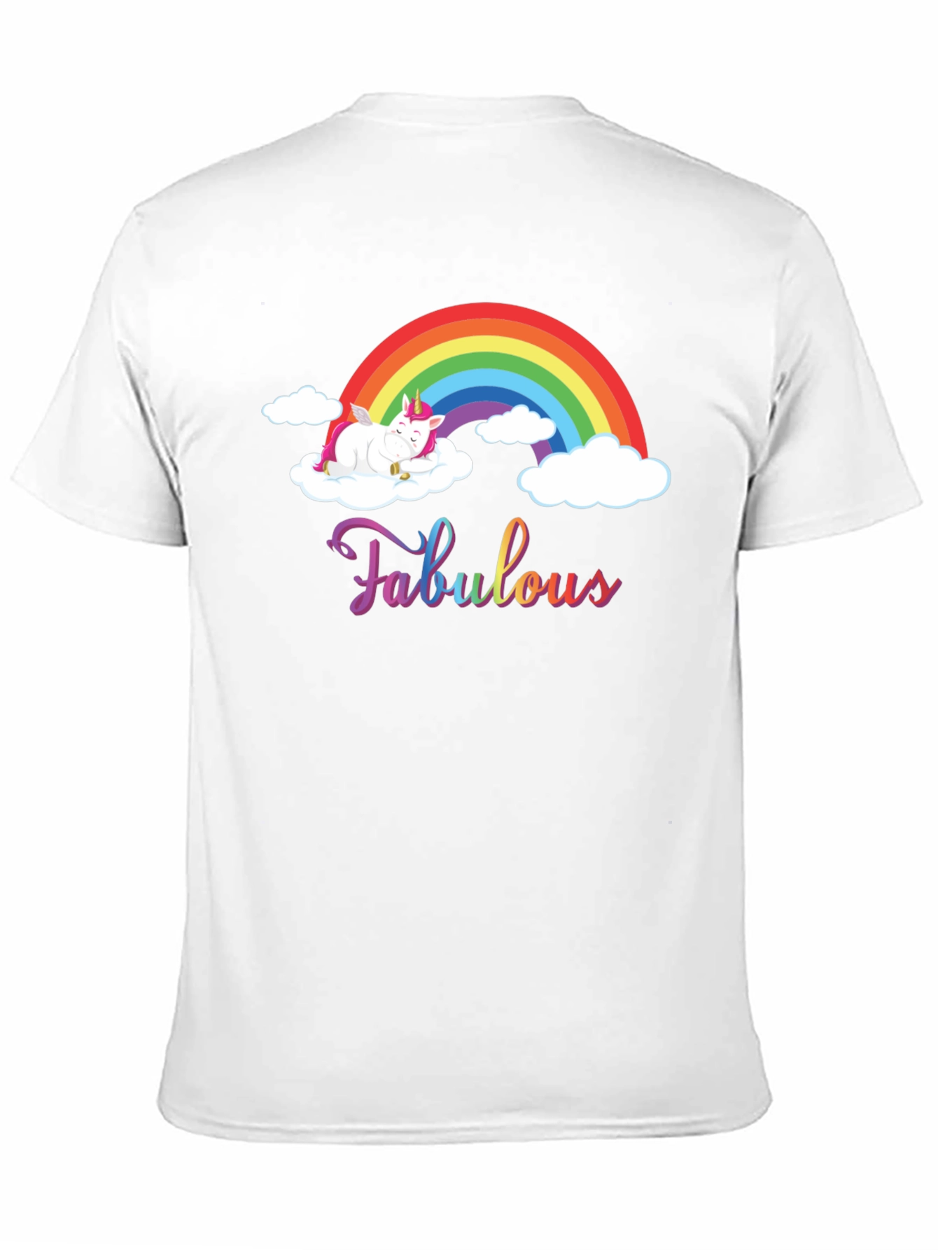Fabulous Unicorn Rainbow Black T-Shirt