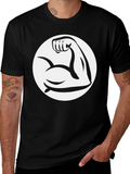 Black Muscle Arm Graphic Tee