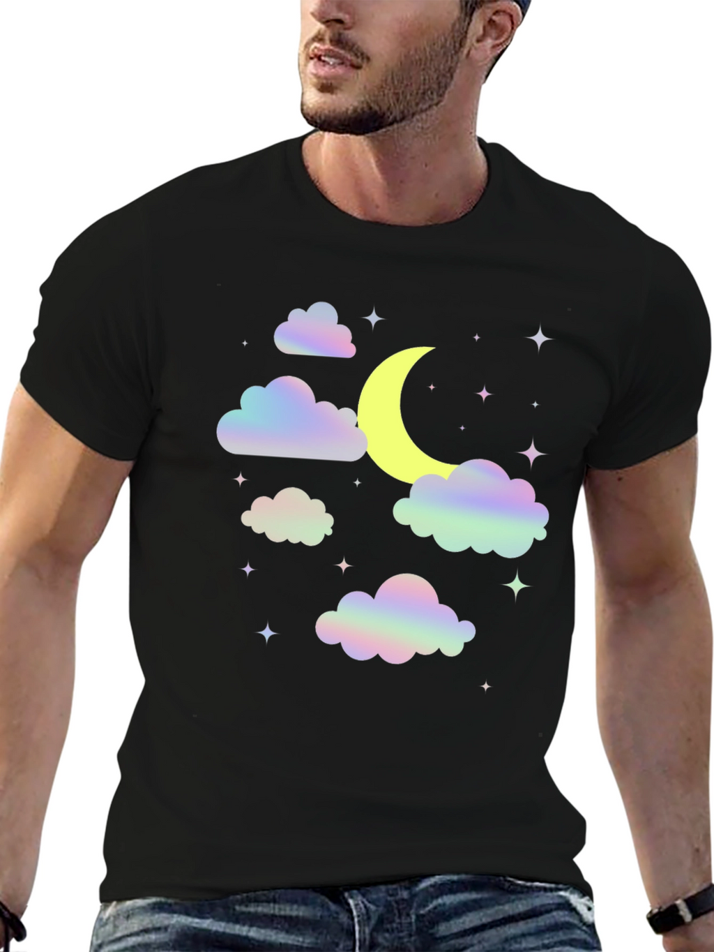 Dreamy Moon & Clouds Graphic Tee