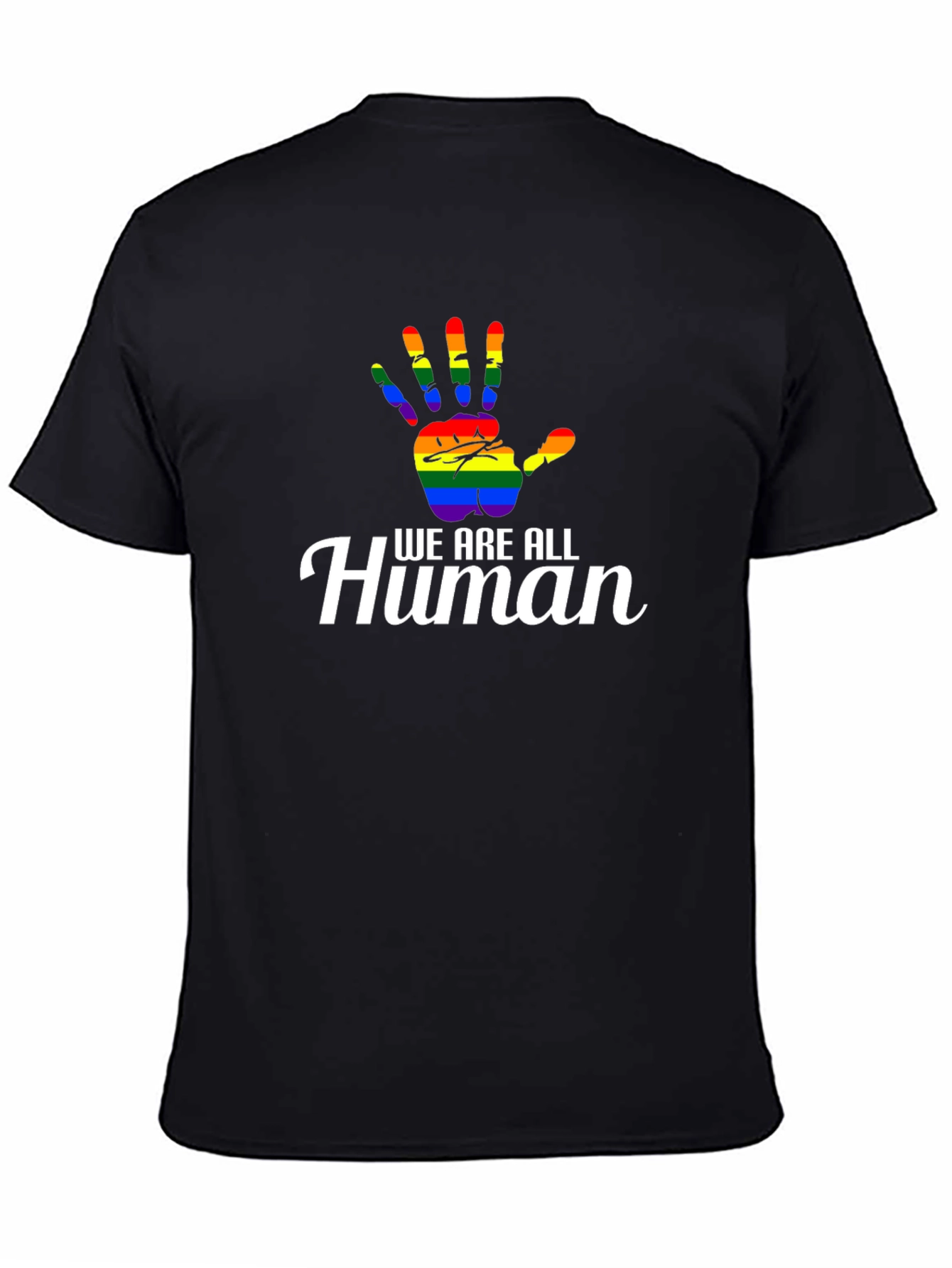 We Are All Human LGBT Pride Rainbow Hand T-Shirt
