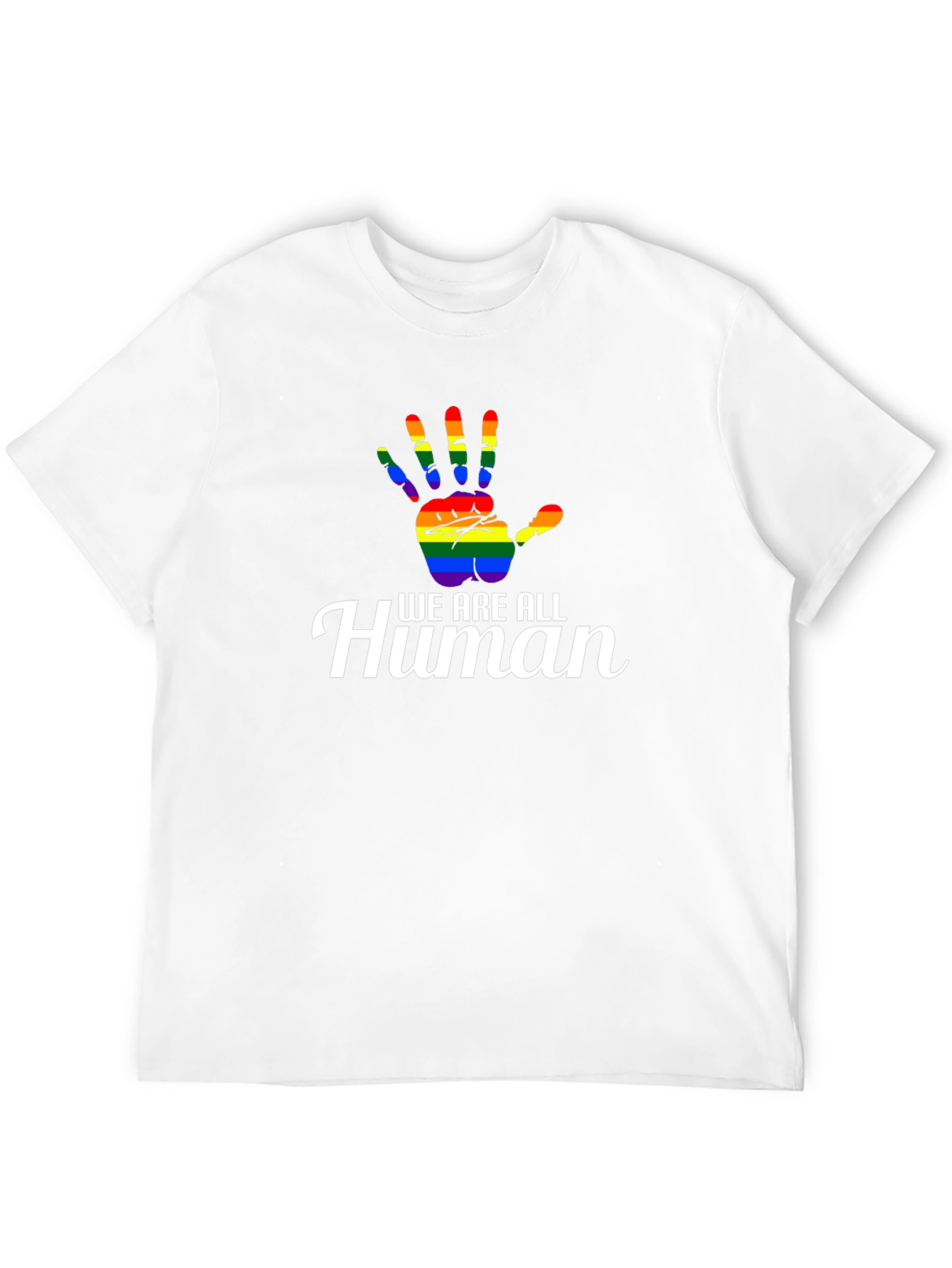 We Are All Human LGBT Pride Rainbow Hand T-Shirt