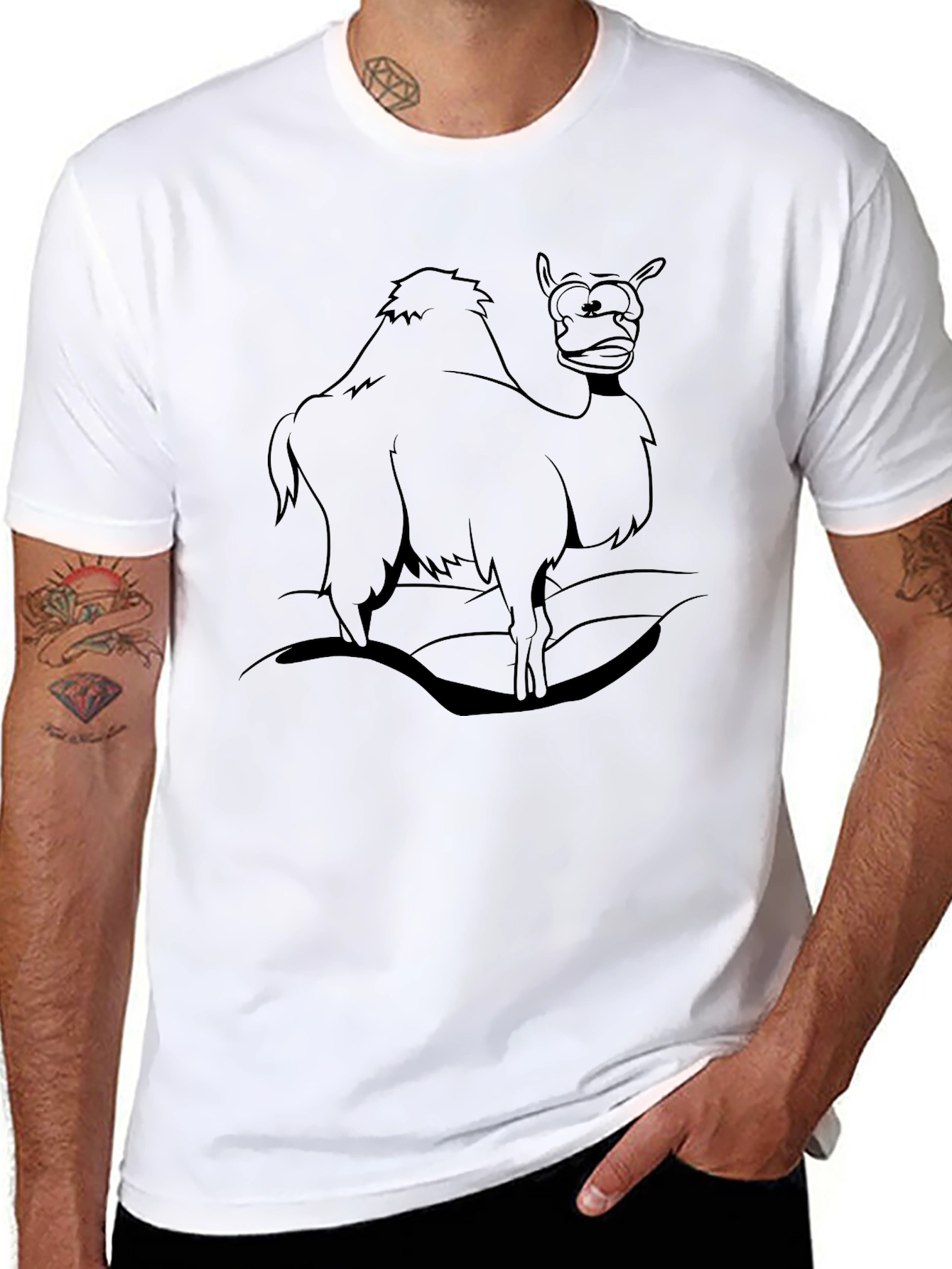 Camel Cartoon Graphic T-Shirt