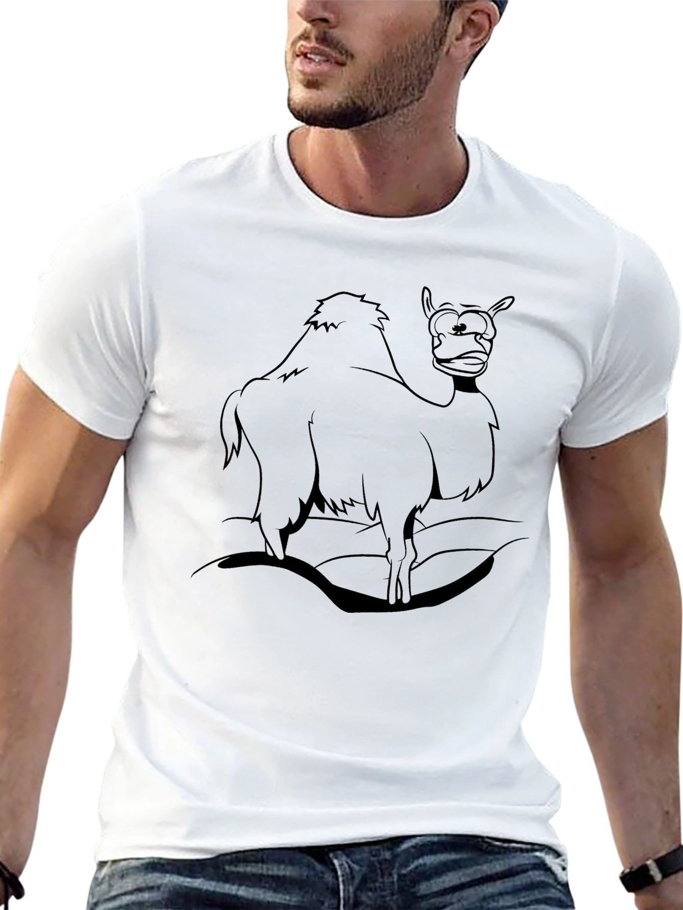Camel Cartoon Graphic T-Shirt