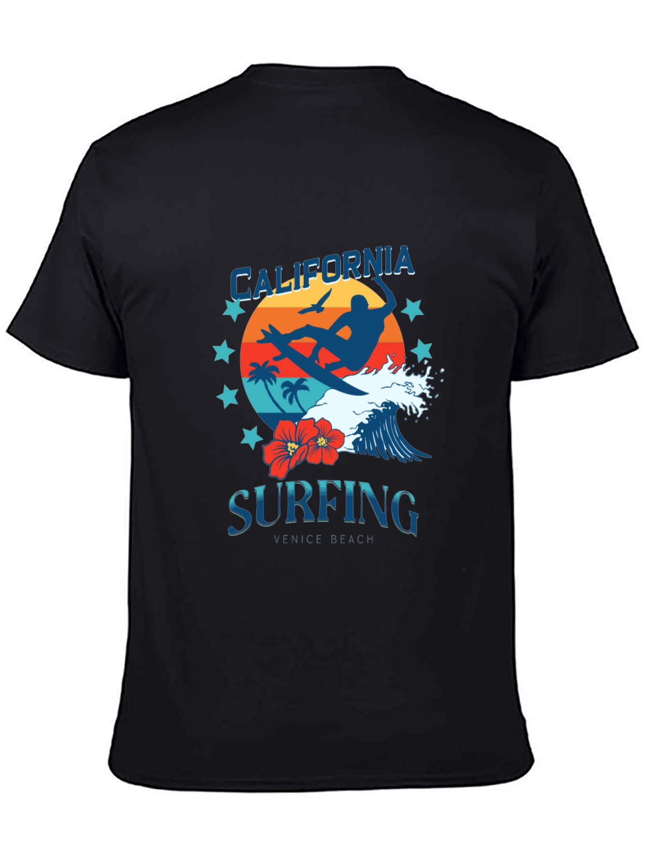 California Surfing Graphic Tee - Venice Beach Design