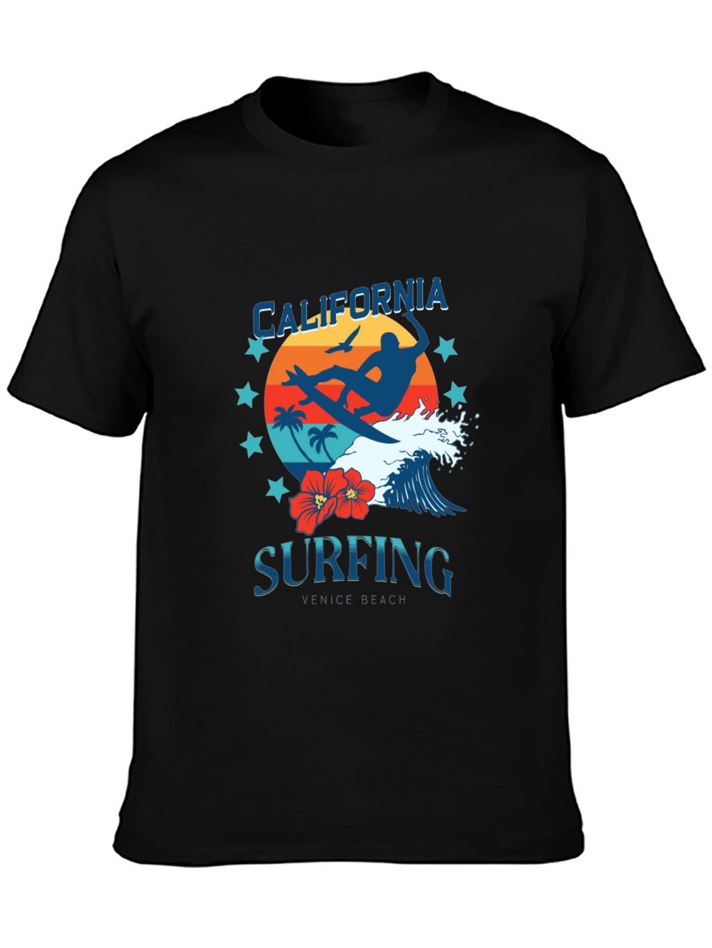 California Surfing Graphic Tee - Venice Beach Design