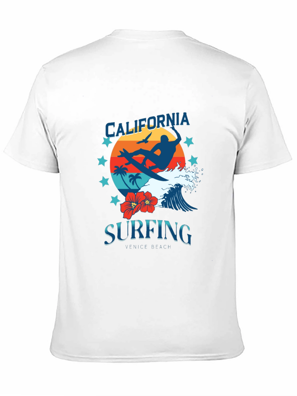 California Surfing Graphic Tee - Venice Beach Design
