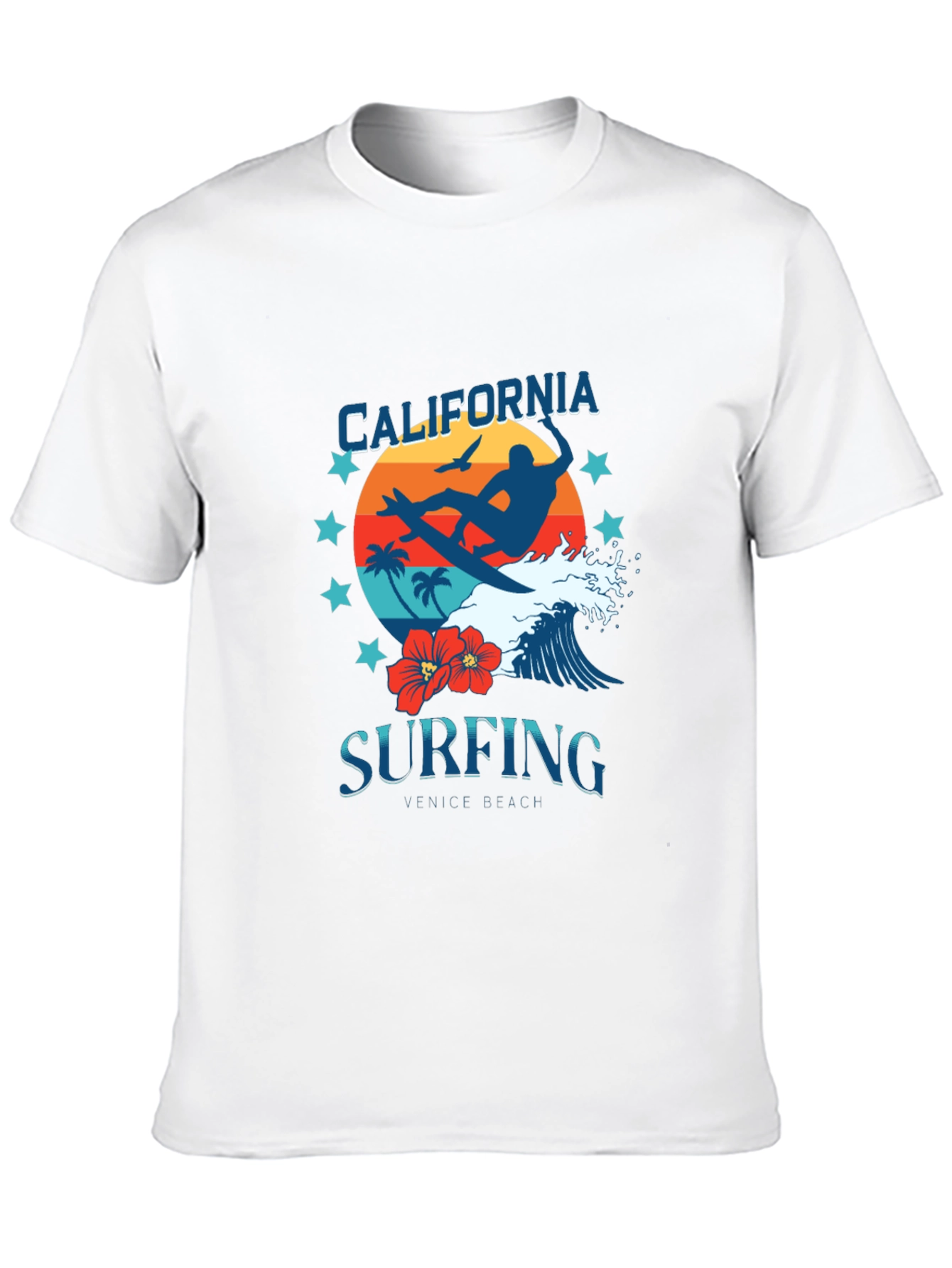 California Surfing Graphic Tee - Venice Beach Design