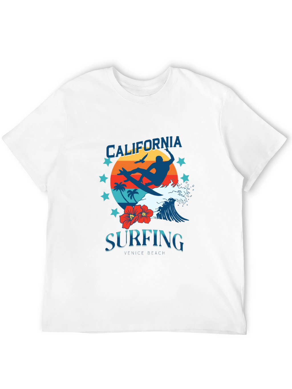 California Surfing Graphic Tee - Venice Beach Design