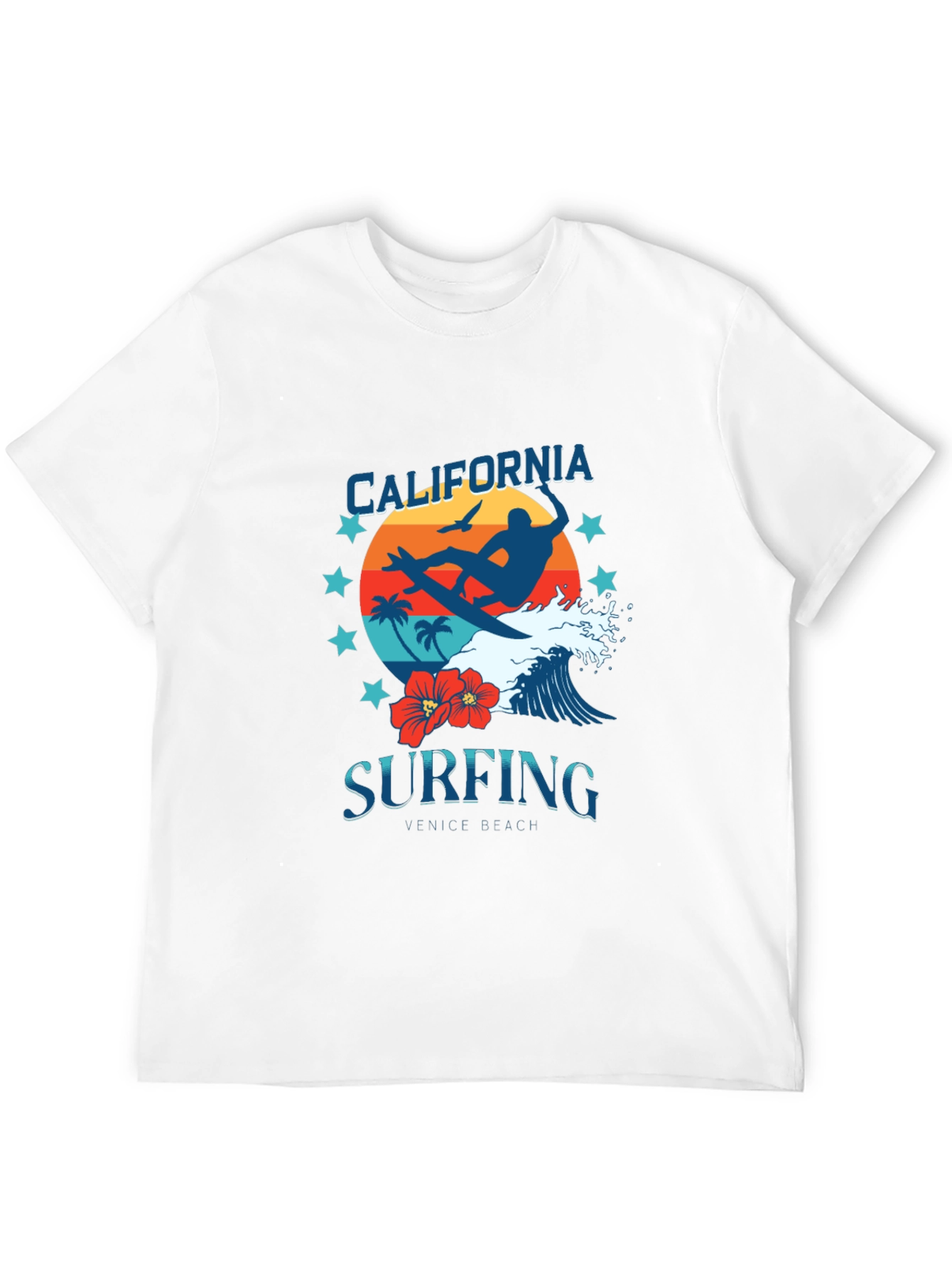 California Surfing Graphic Tee - Venice Beach Design