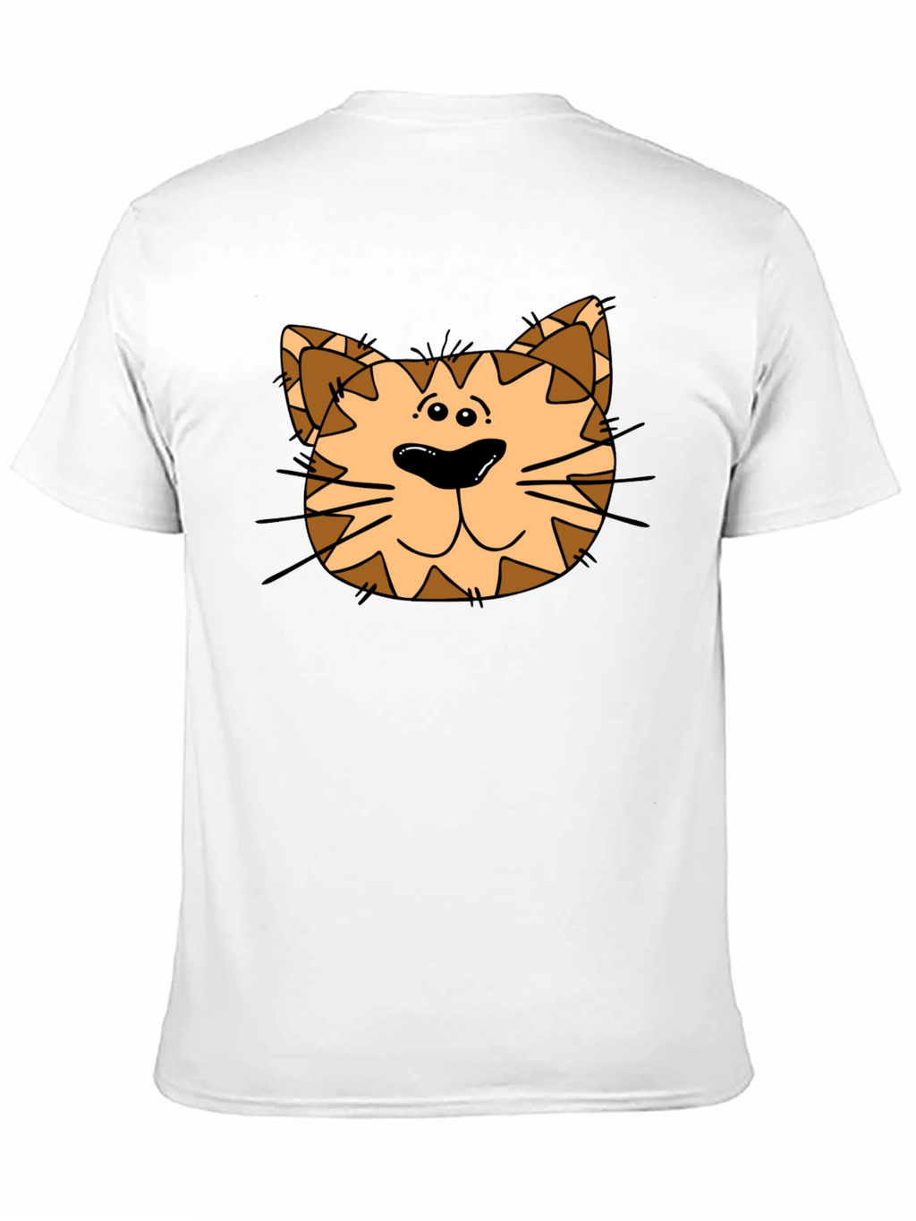 Cat Face Graphic Print Black T-Shirt
