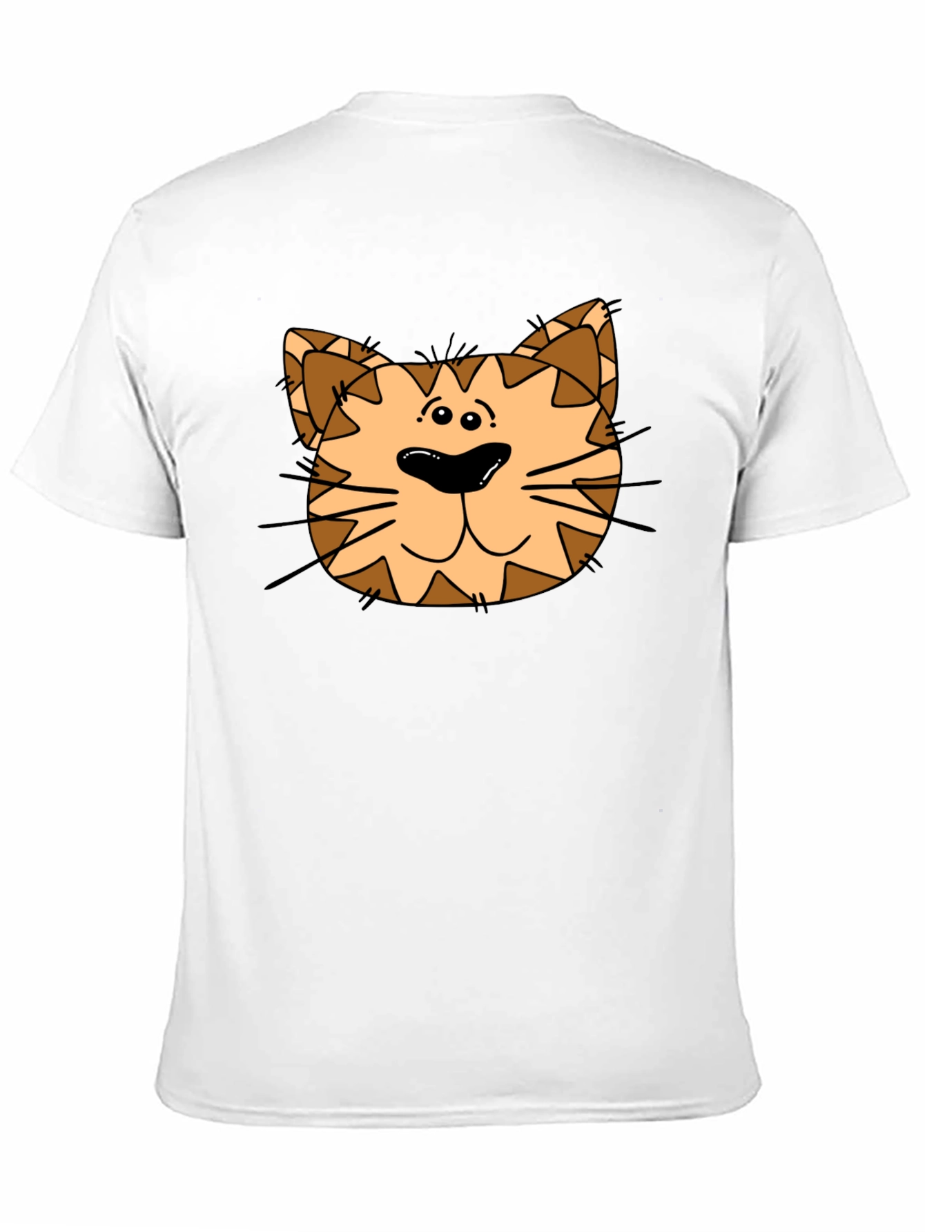 Cat Face Graphic Print Black T-Shirt
