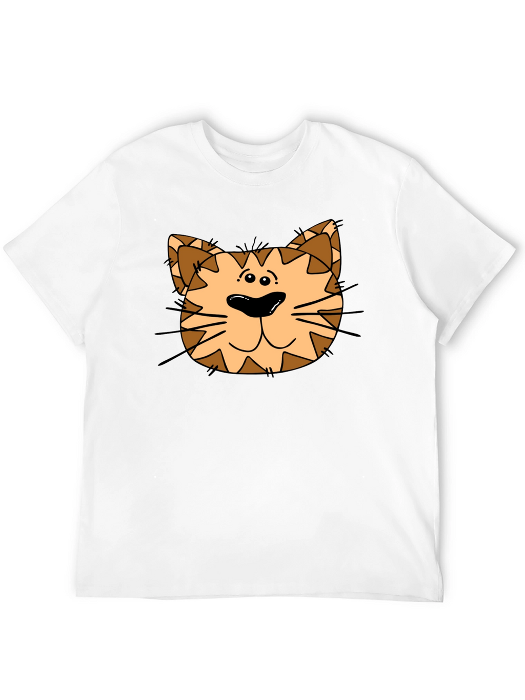 Cat Face Graphic Print Black T-Shirt