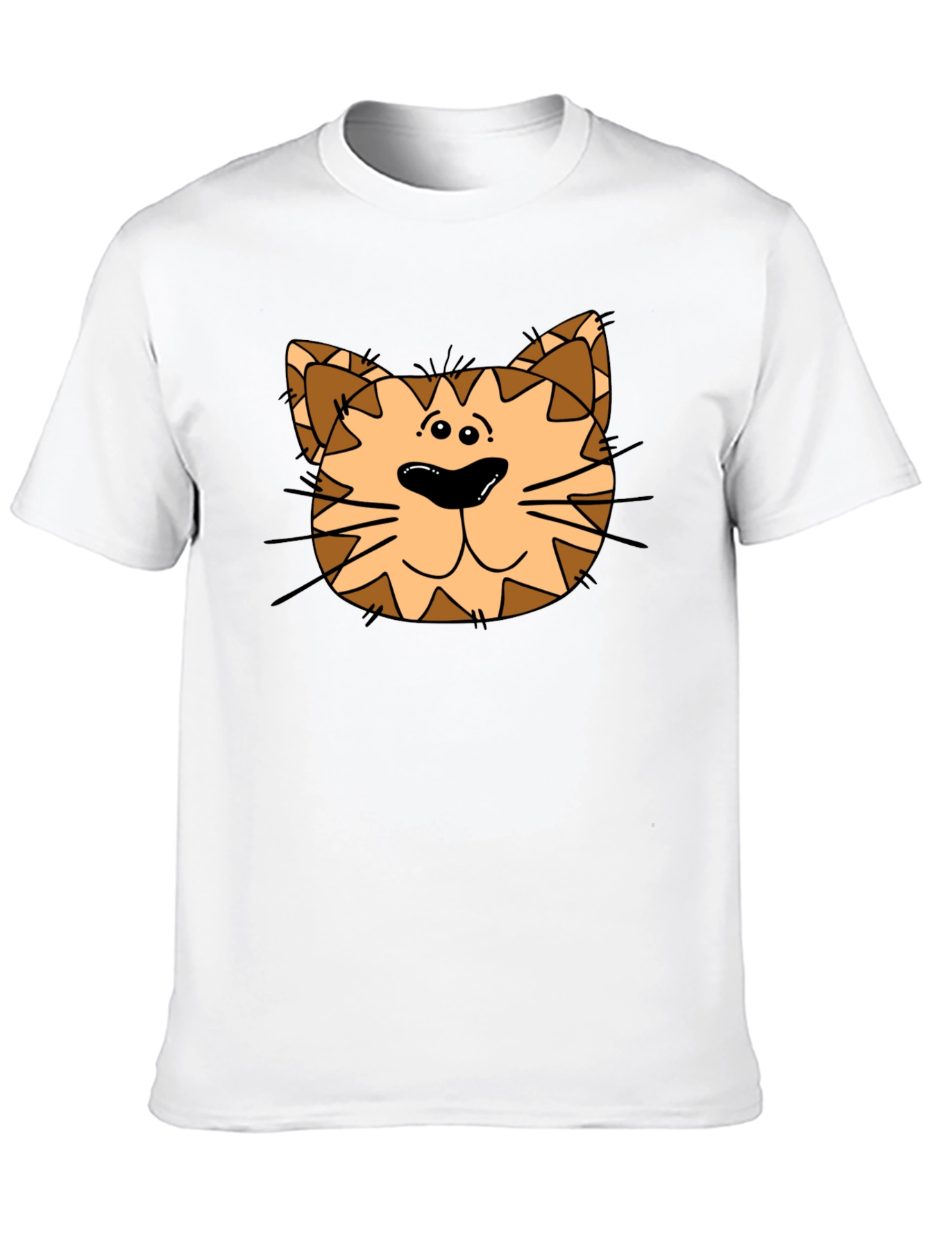 Cat Face Graphic Print Black T-Shirt