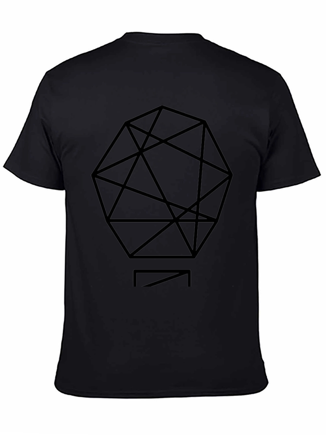 Geometric Graphic Black T-Shirt - Modern Minimalist Design