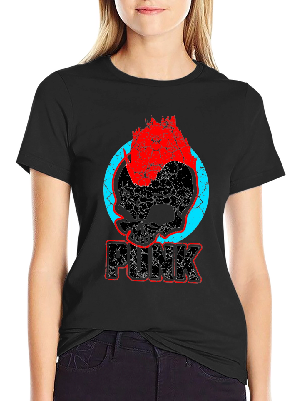Punk Skull Graphic T-Shirt - Bold & Edgy Design