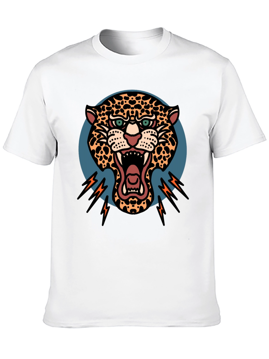 Roaring Leopard Graphic Black T-Shirt