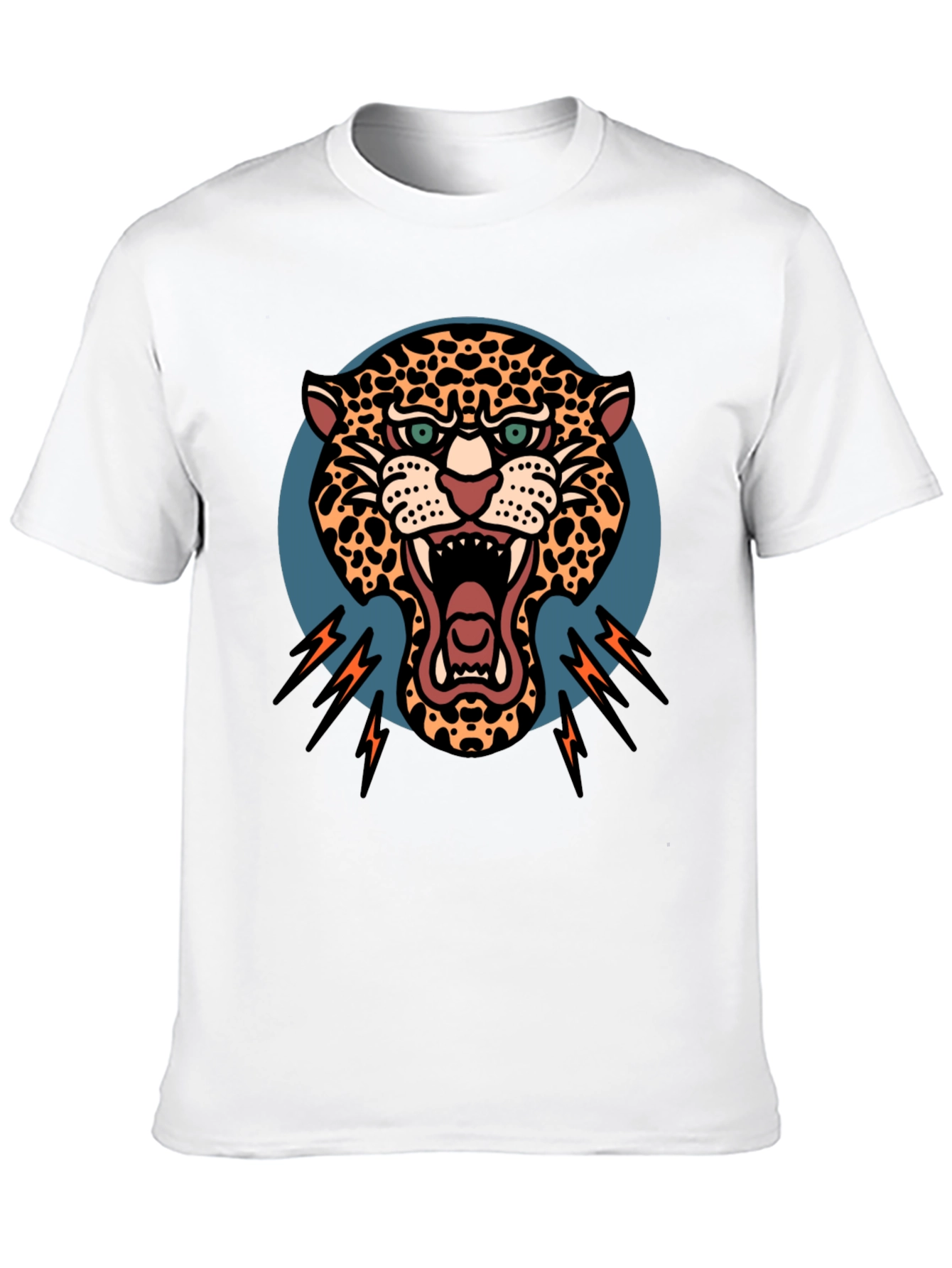 Roaring Leopard Graphic Black T-Shirt