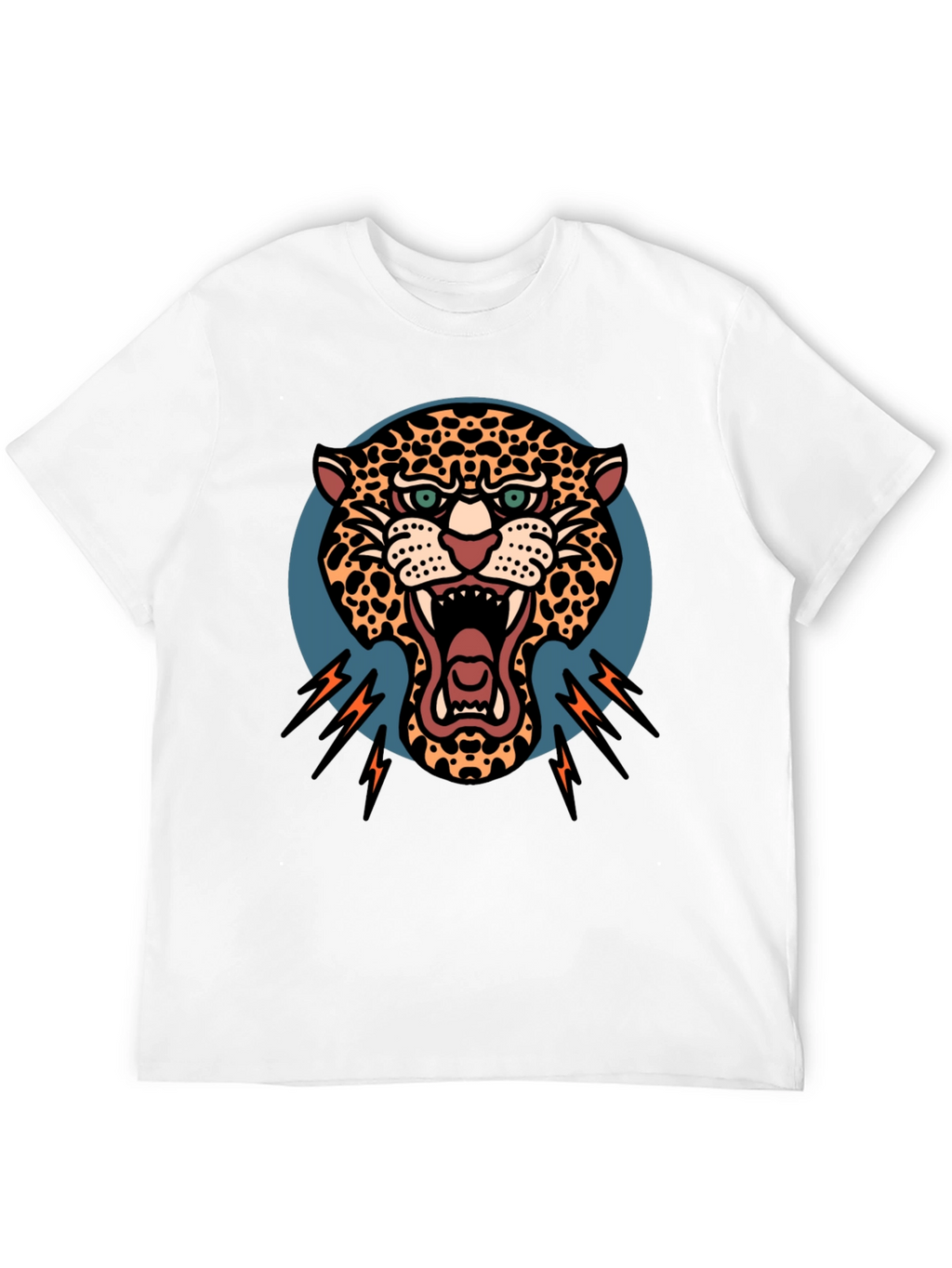 Roaring Leopard Graphic Black T-Shirt