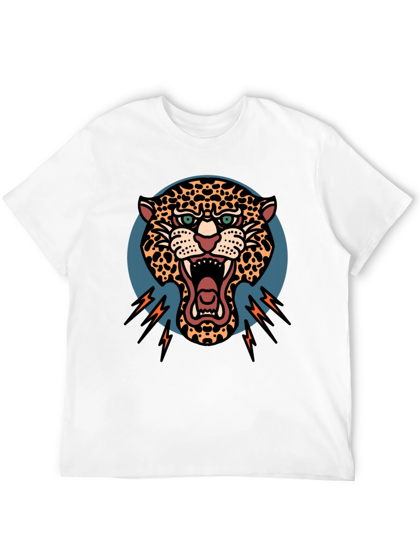 Roaring Leopard Graphic Black T-Shirt