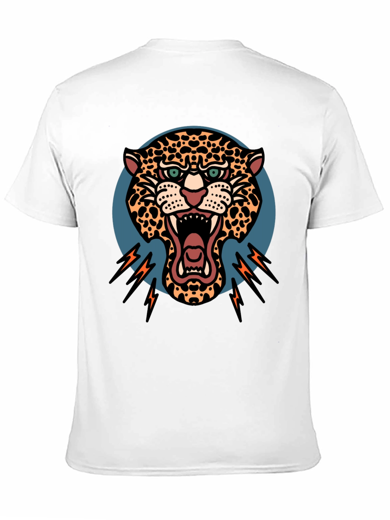 Roaring Leopard Graphic Black T-Shirt