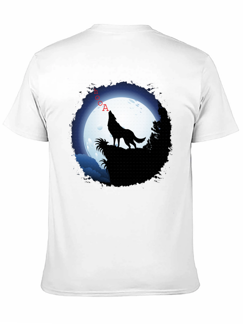 Wolf Howling at Moon Graphic T-Shirt - Black