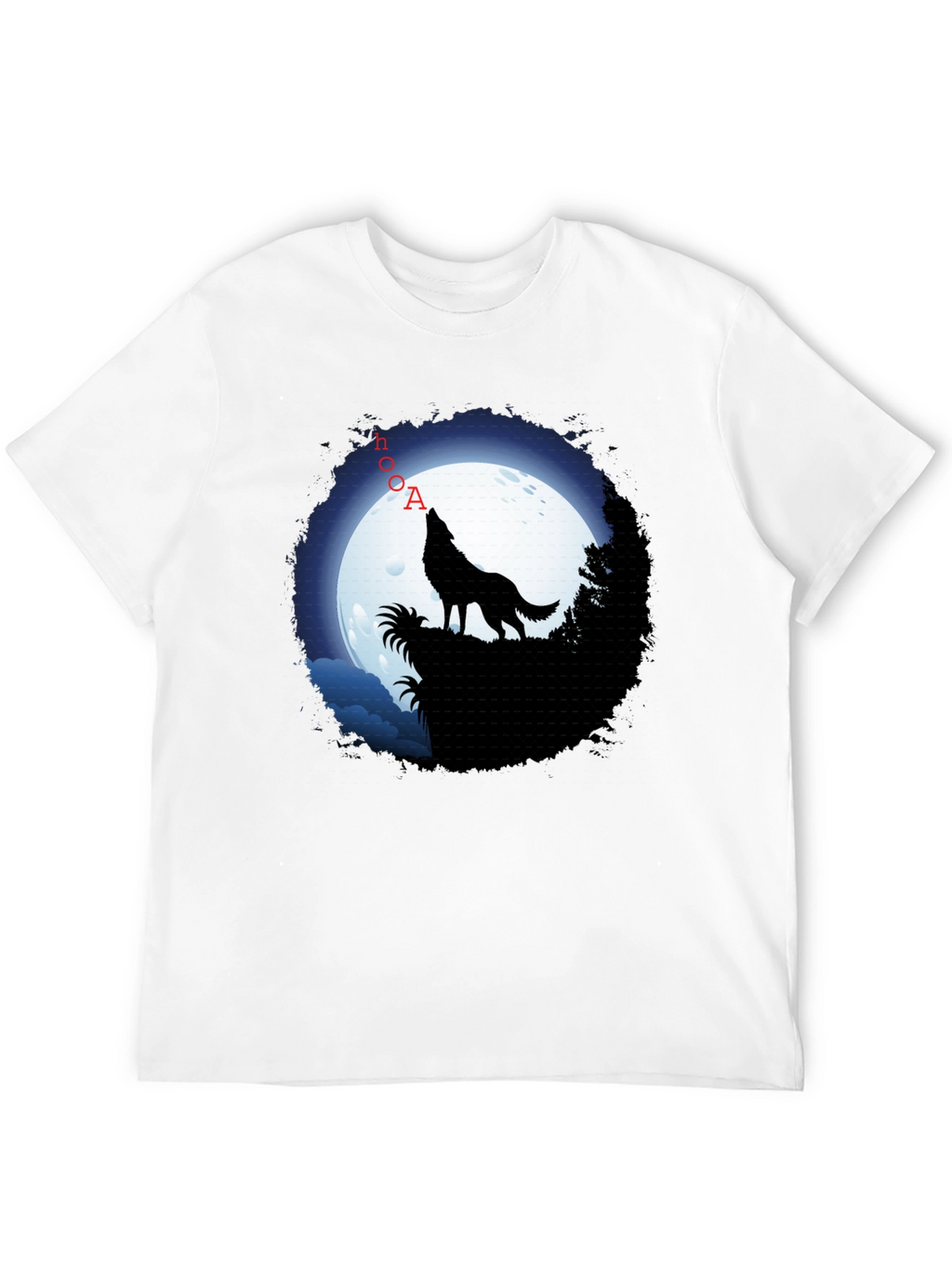 Wolf Howling at Moon Graphic T-Shirt - Black