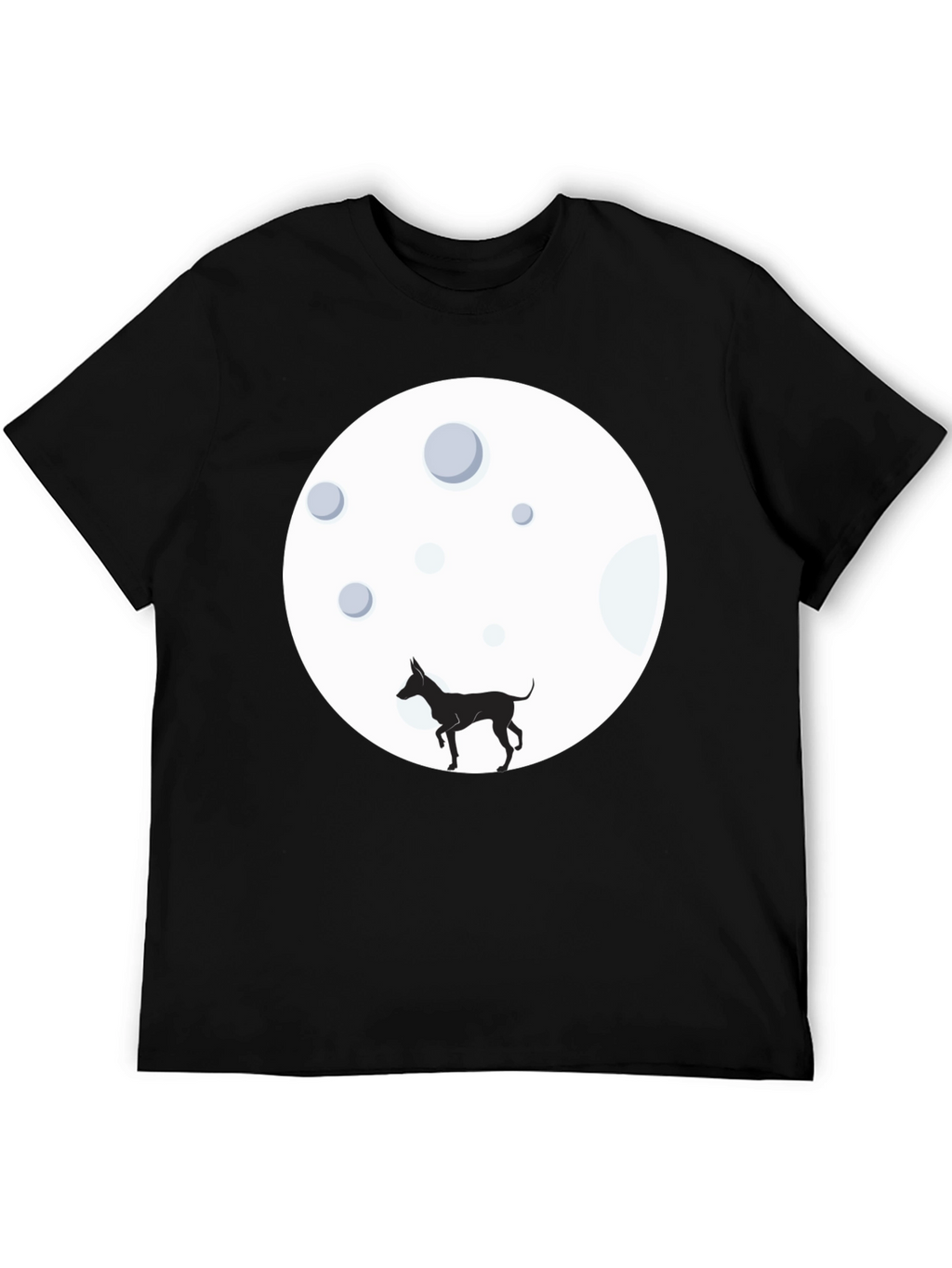 Dog on the Moon Black T-Shirt