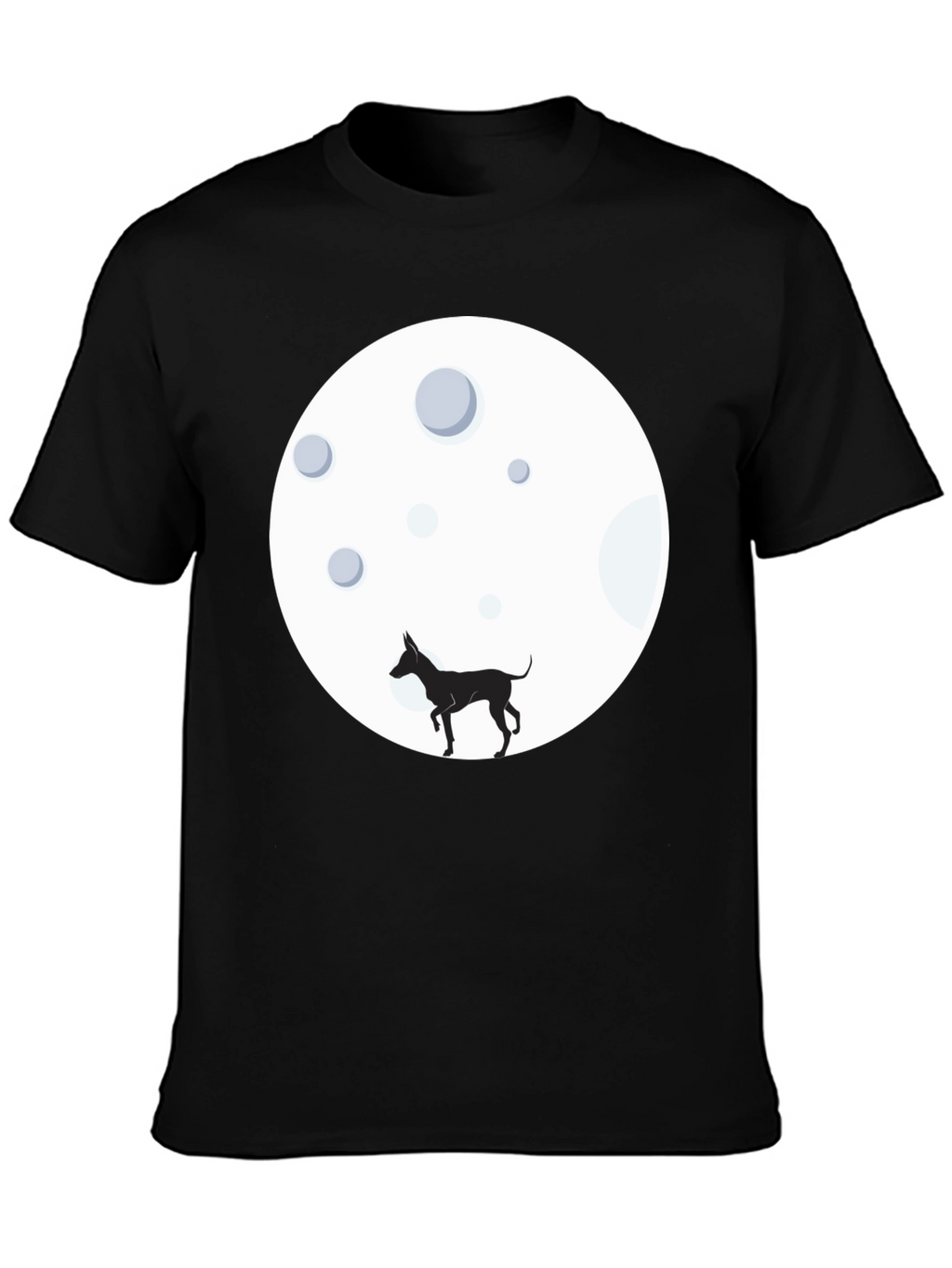 Dog on the Moon Black T-Shirt