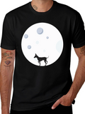 Dog on the Moon Black T-Shirt