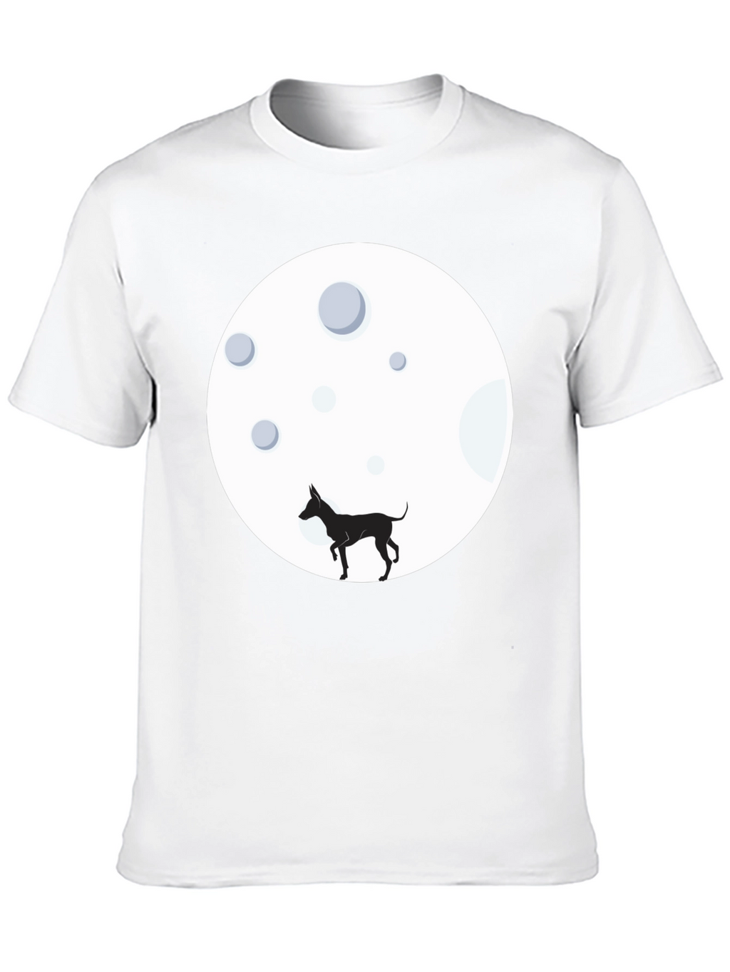 Dog on the Moon Black T-Shirt