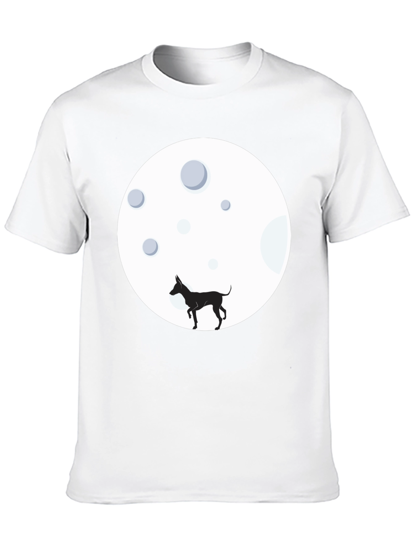 Dog on the Moon Black T-Shirt