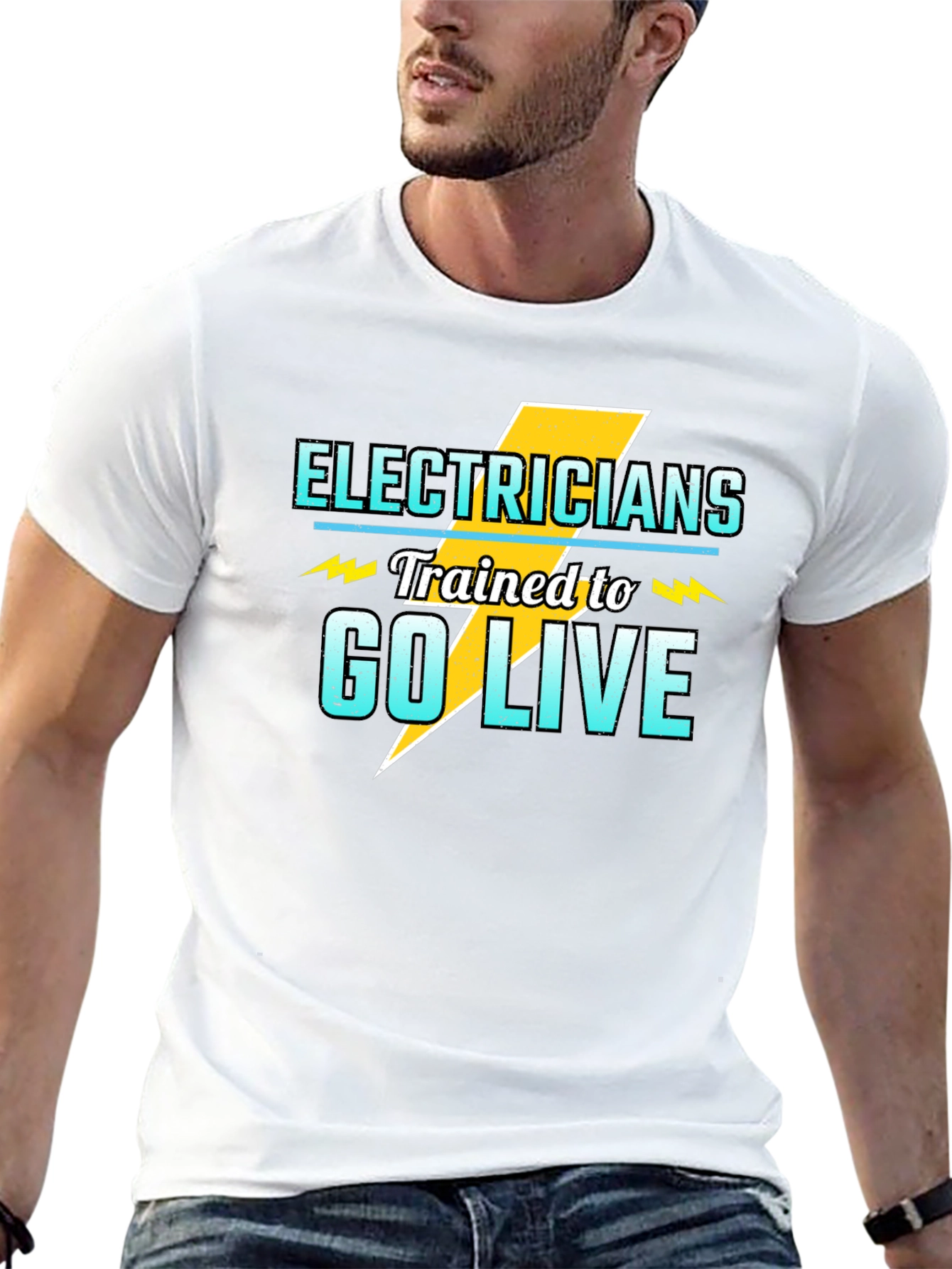 Electrician Trained to Go Live Black T-Shirt