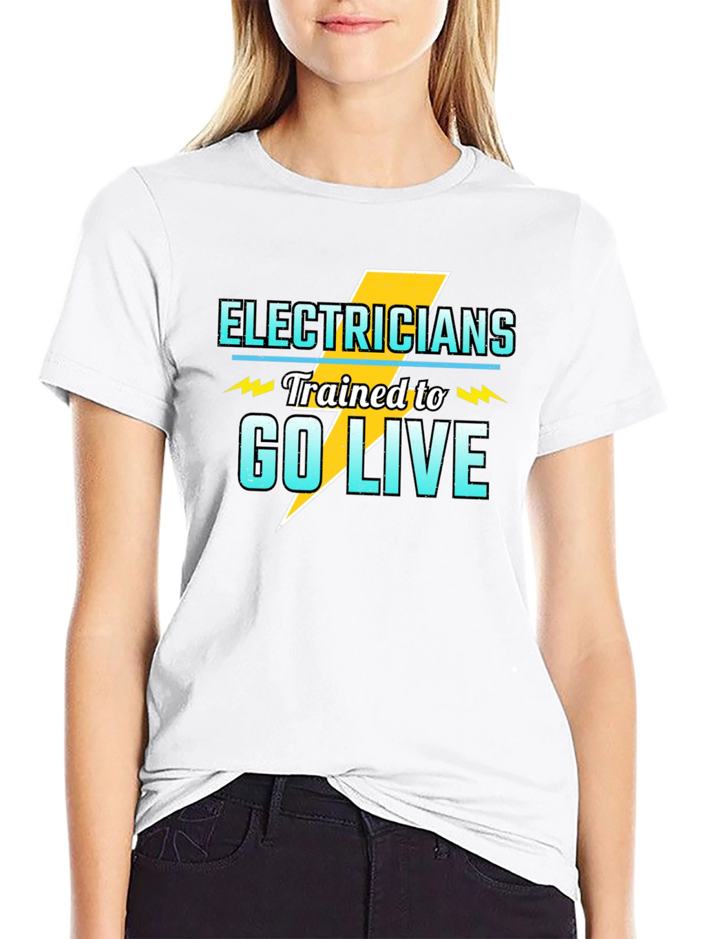Electrician Trained to Go Live Black T-Shirt