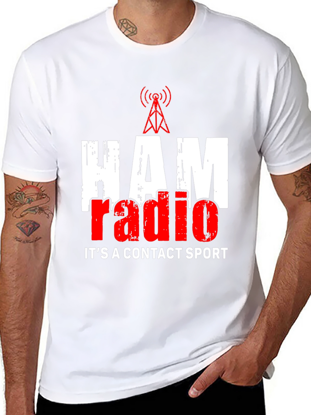 HAM Radio Contact Sport Black T-Shirt