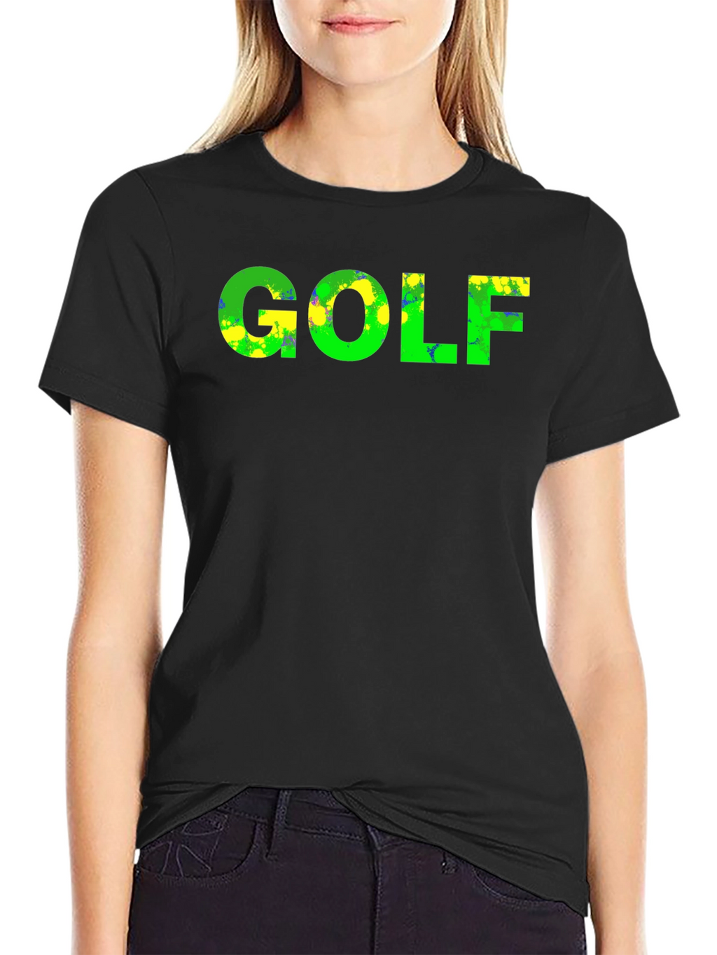 Golf Graphic T-Shirt - Green & Yellow Design