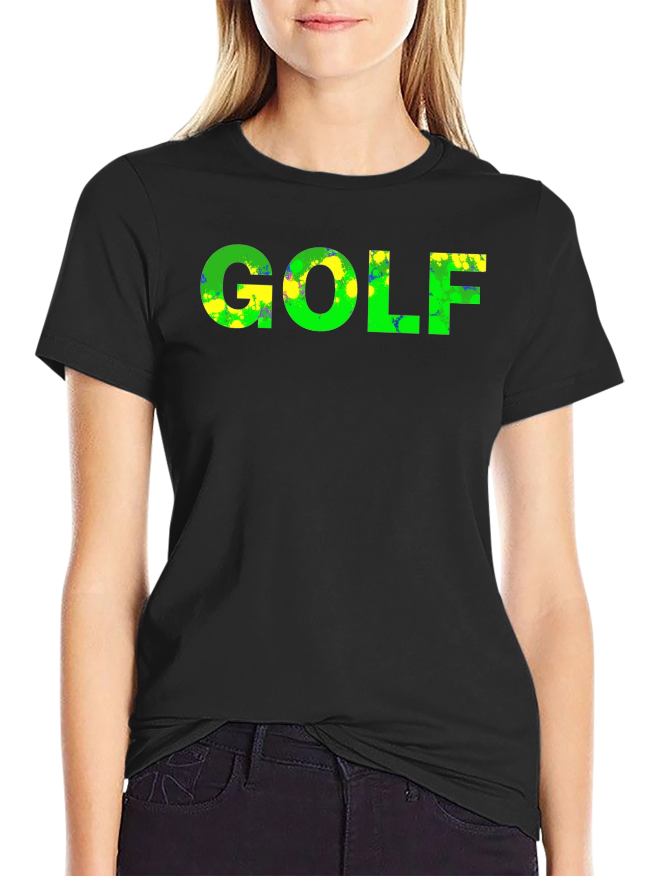 Golf Graphic T-Shirt - Green & Yellow Design