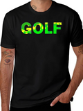 Golf Graphic T-Shirt - Green & Yellow Design