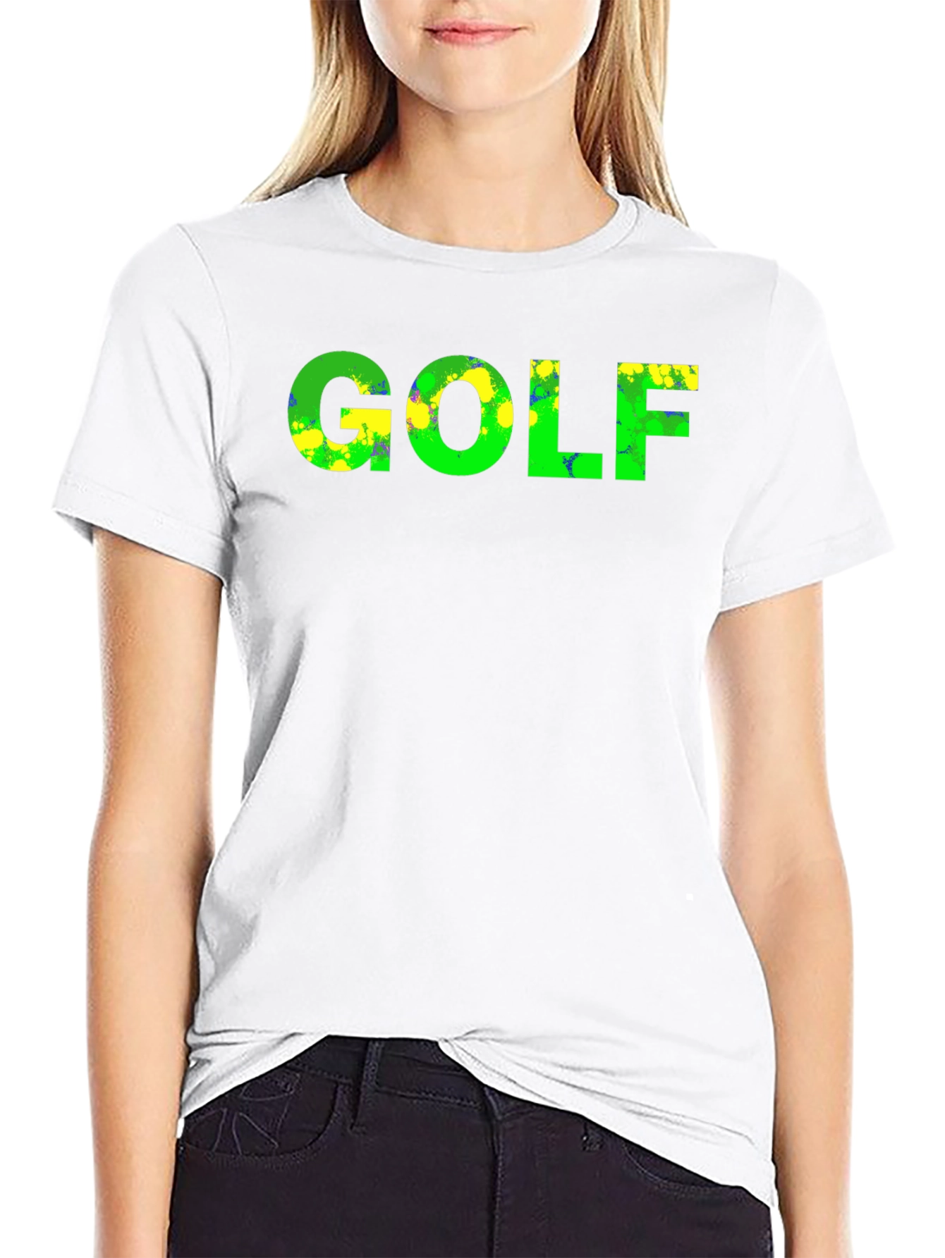 Golf Graphic T-Shirt - Green & Yellow Design