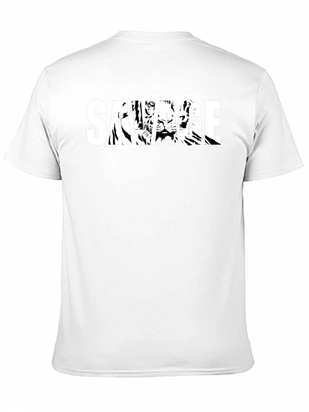 Savage Tiger Graphic Print Mens Black T-Shirt