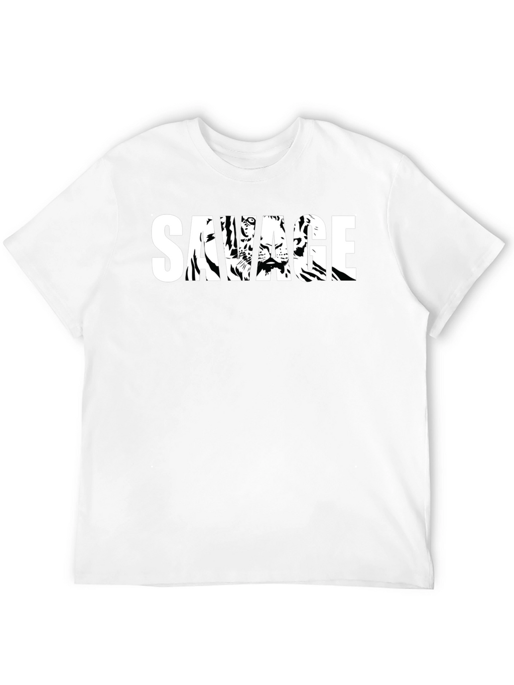 Savage Tiger Graphic Print Mens Black T-Shirt