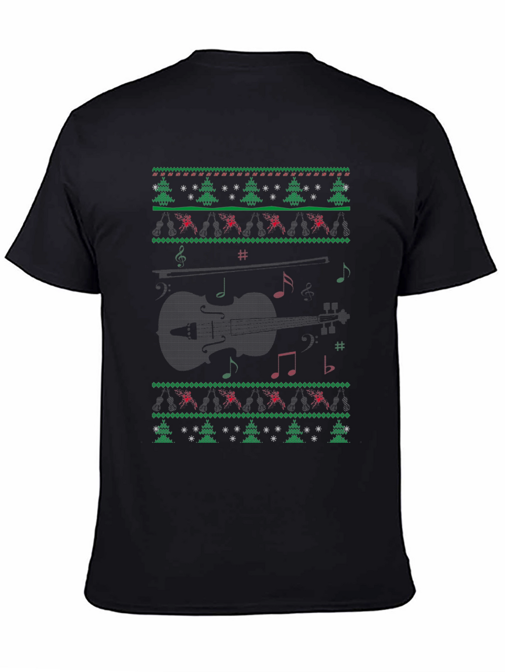 Musical Violin Christmas Ugly Sweater T-Shirt