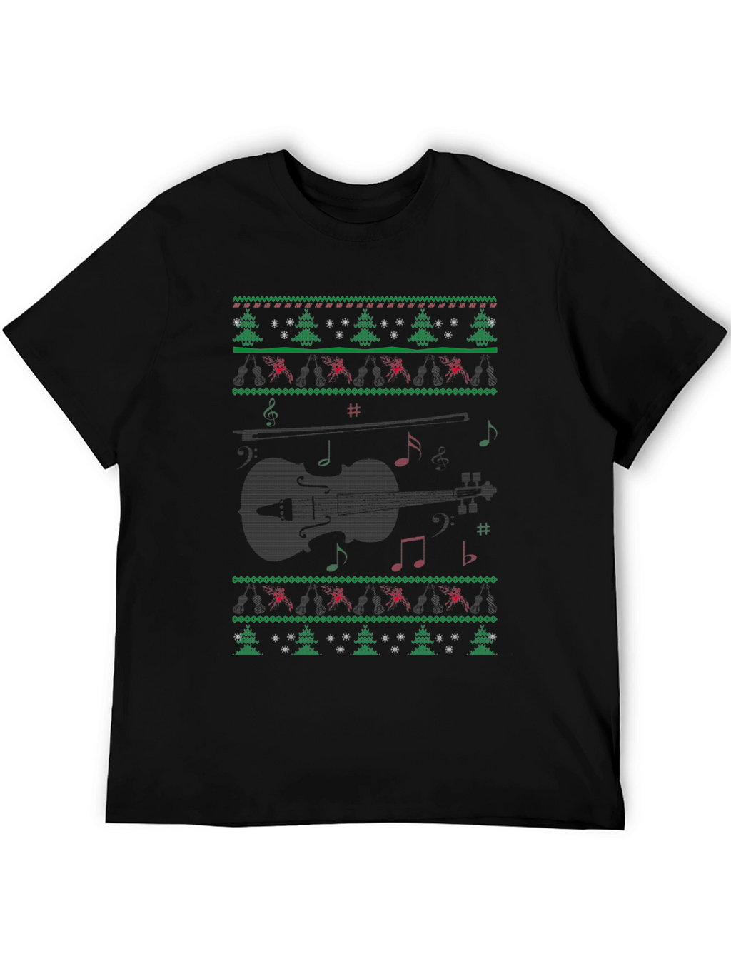 Musical Violin Christmas Ugly Sweater T-Shirt
