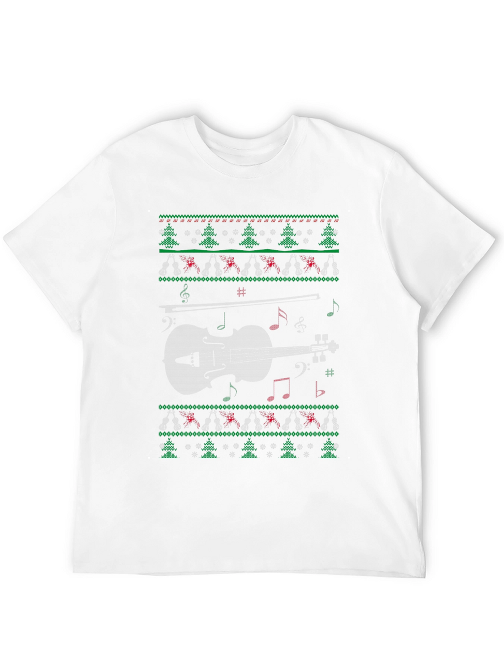 Musical Violin Christmas Ugly Sweater T-Shirt